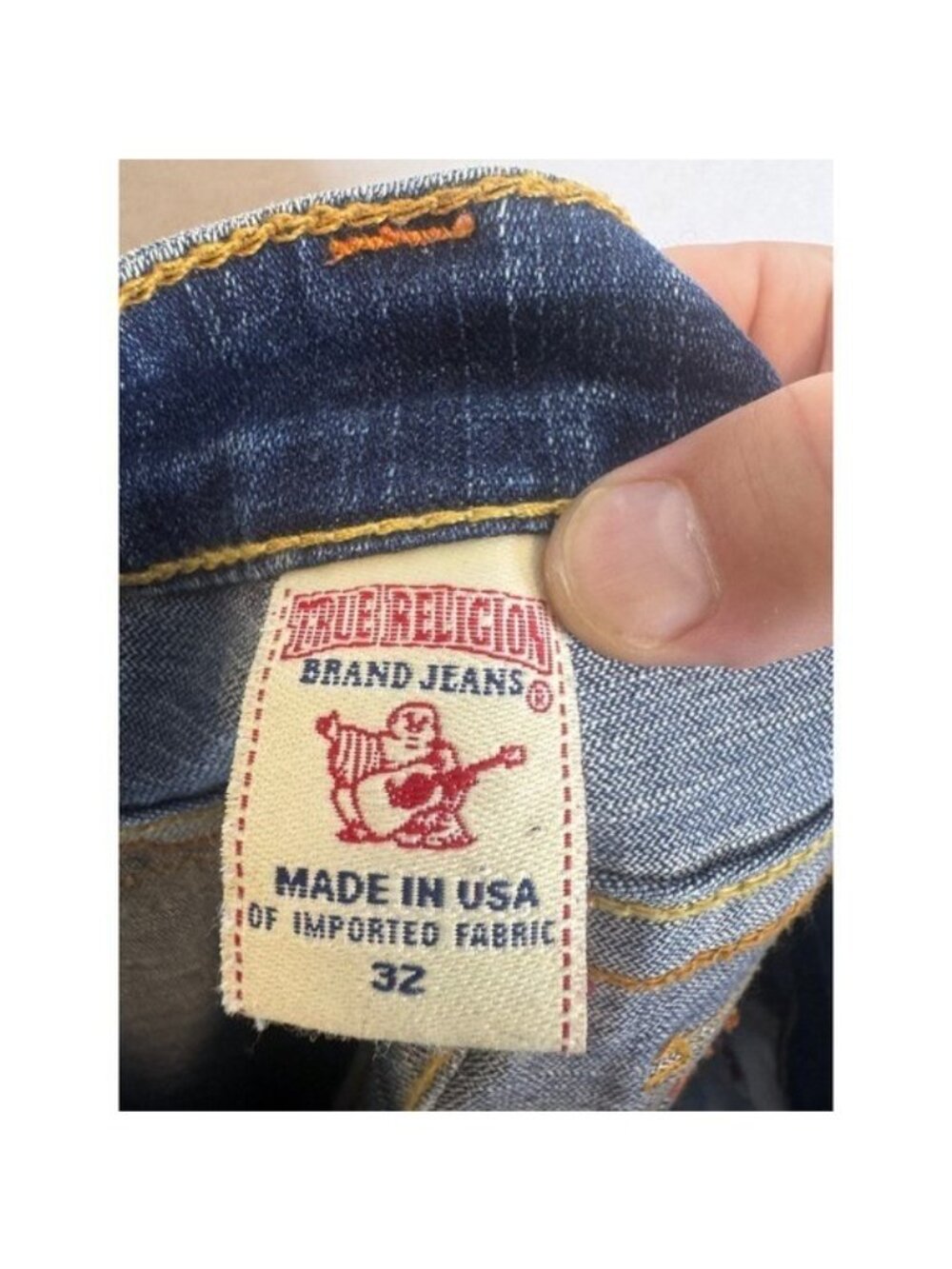 True Religion Straight Leg Jeans Blue Wash Low Rise Women 32X32  USA 10572 - Picture 7 of 12